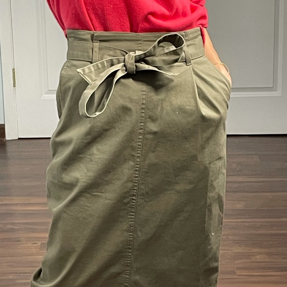 Uniqlo Tie Waist Paperbag Cotton Skirt size XS - Picture 4 of 15